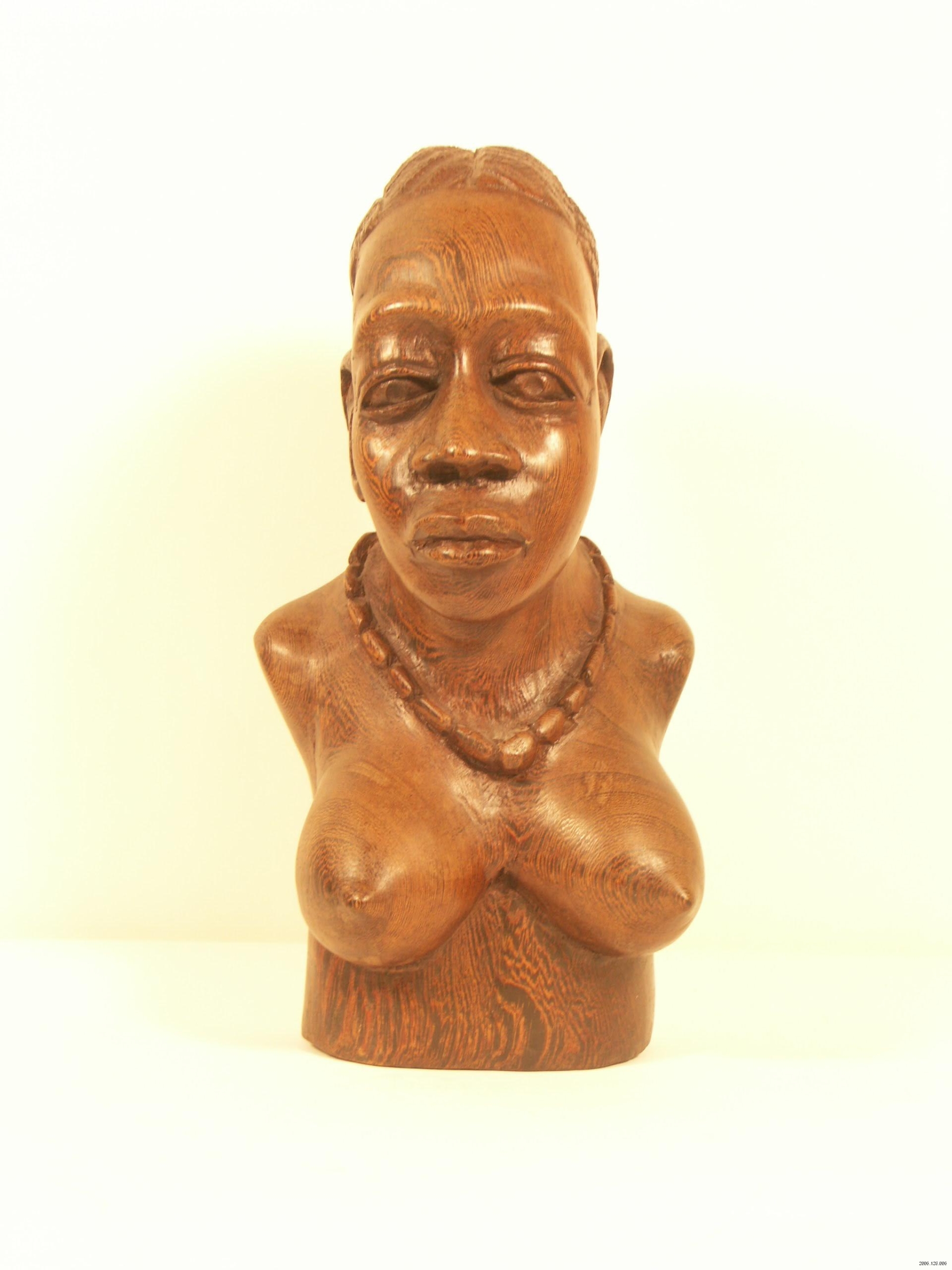 Wooden Bust of an African Woman